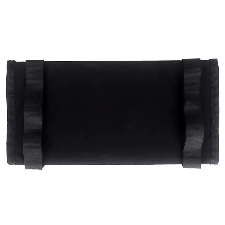 The back of the VisorPlate: black fabric with two velcro straps.